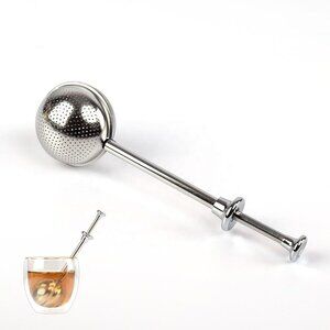 Ball Shape Stainless Steel Tea Steeper with Push Handle 3 pack